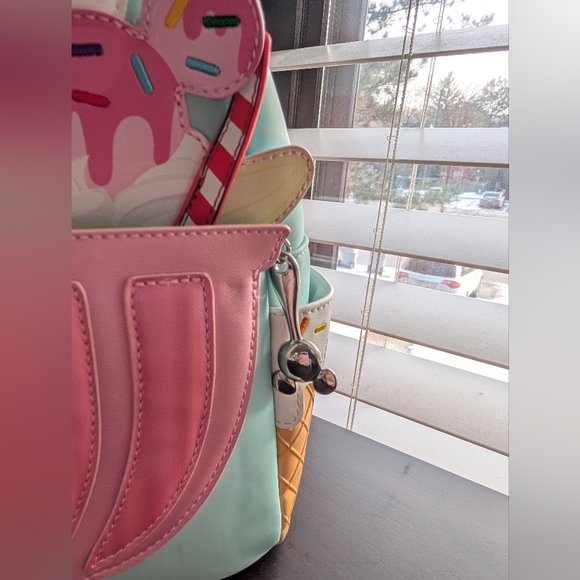 HTF Rare Loungefly Minnie Disney Sundae Ice Cream Small Backpack - Picture 2 of 6